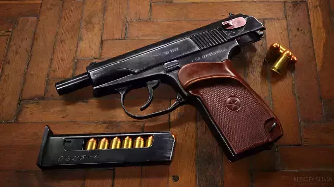 Makarov Pm Free low-poly 3D model