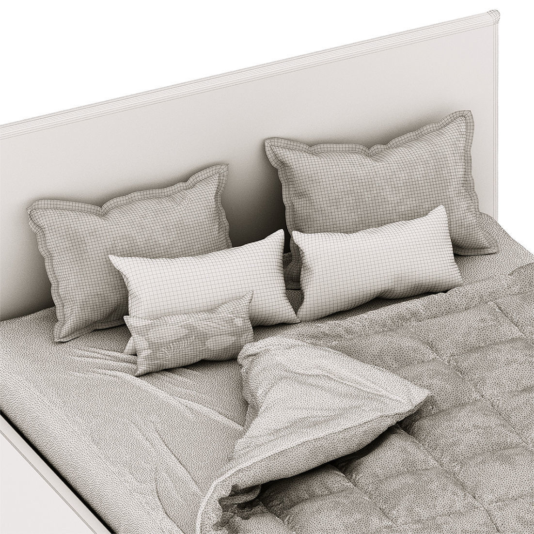 Slipson Bed 180 Sherst Gray 3D model_4