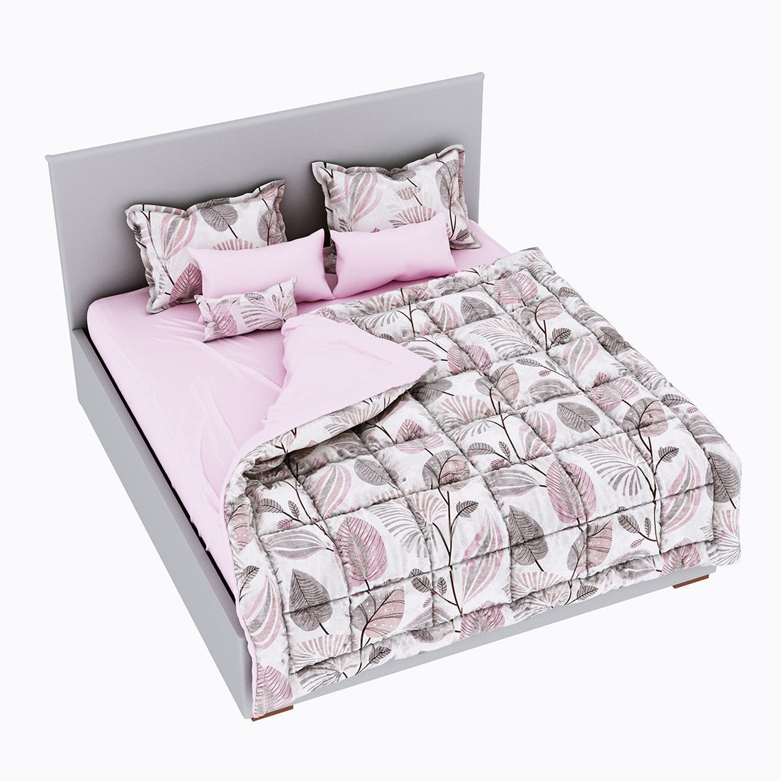 Slipson Bed 180 Sherst Gray 3D model_1