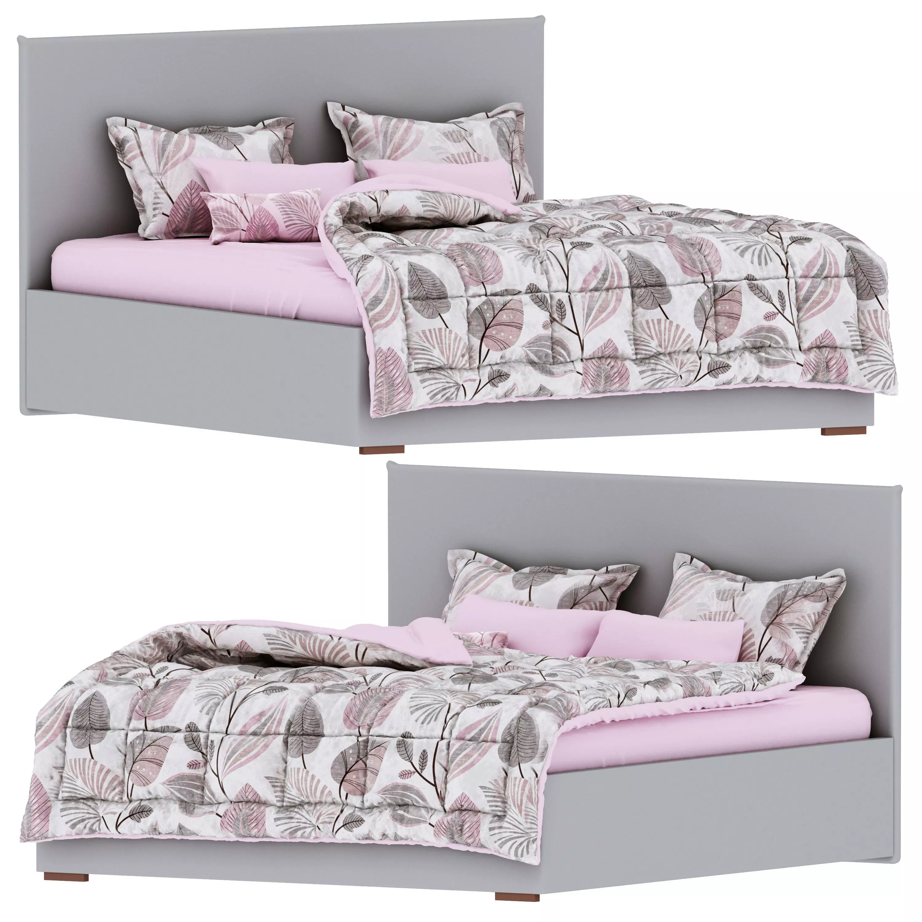 Slipson Bed 180 Sherst Gray 3D model_0