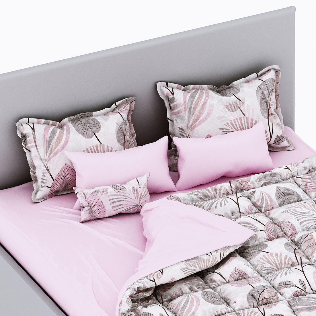 Slipson Bed 180 Sherst Gray 3D model_2