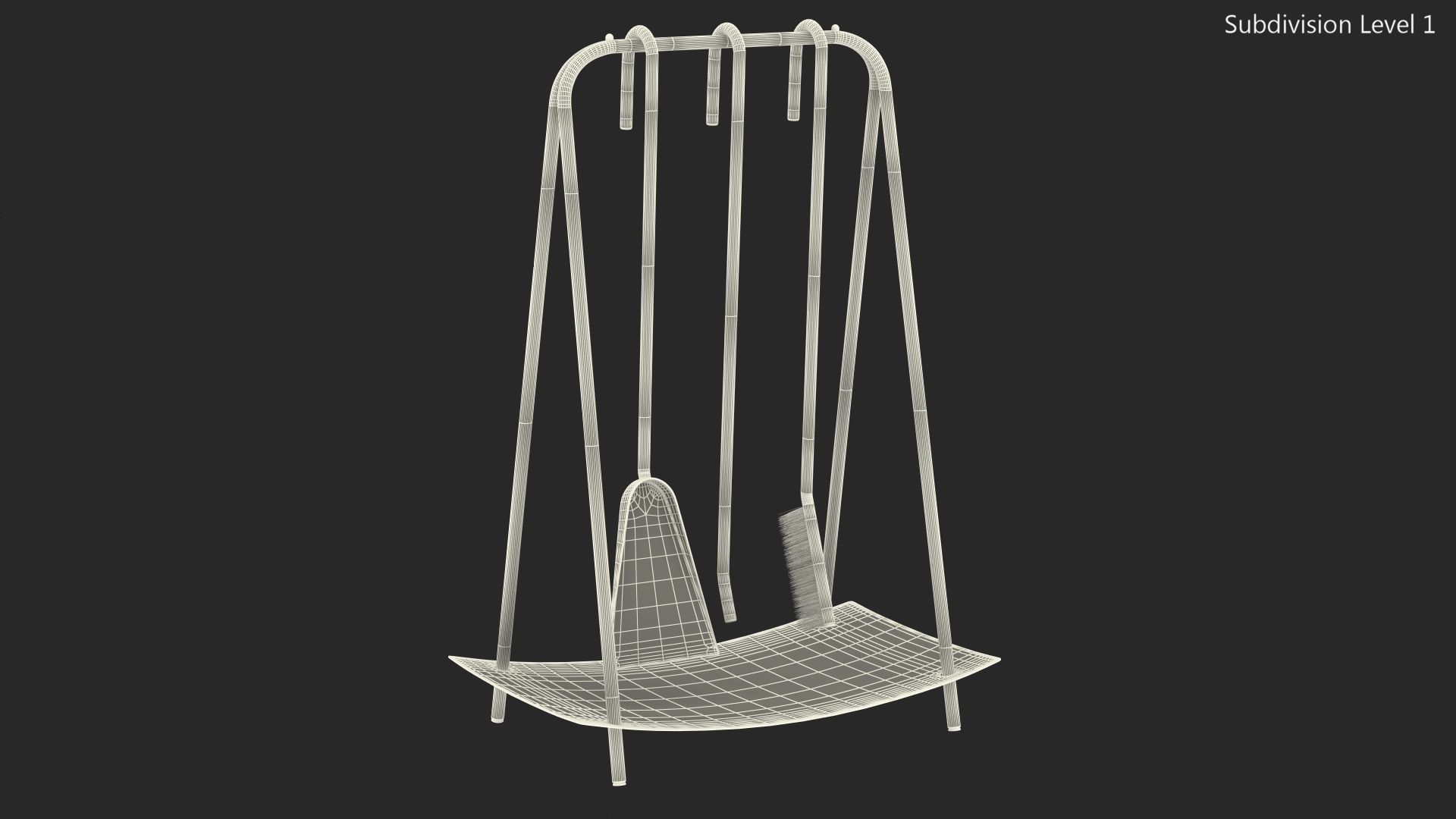 Port Fireplace Tools Black 3D model_16