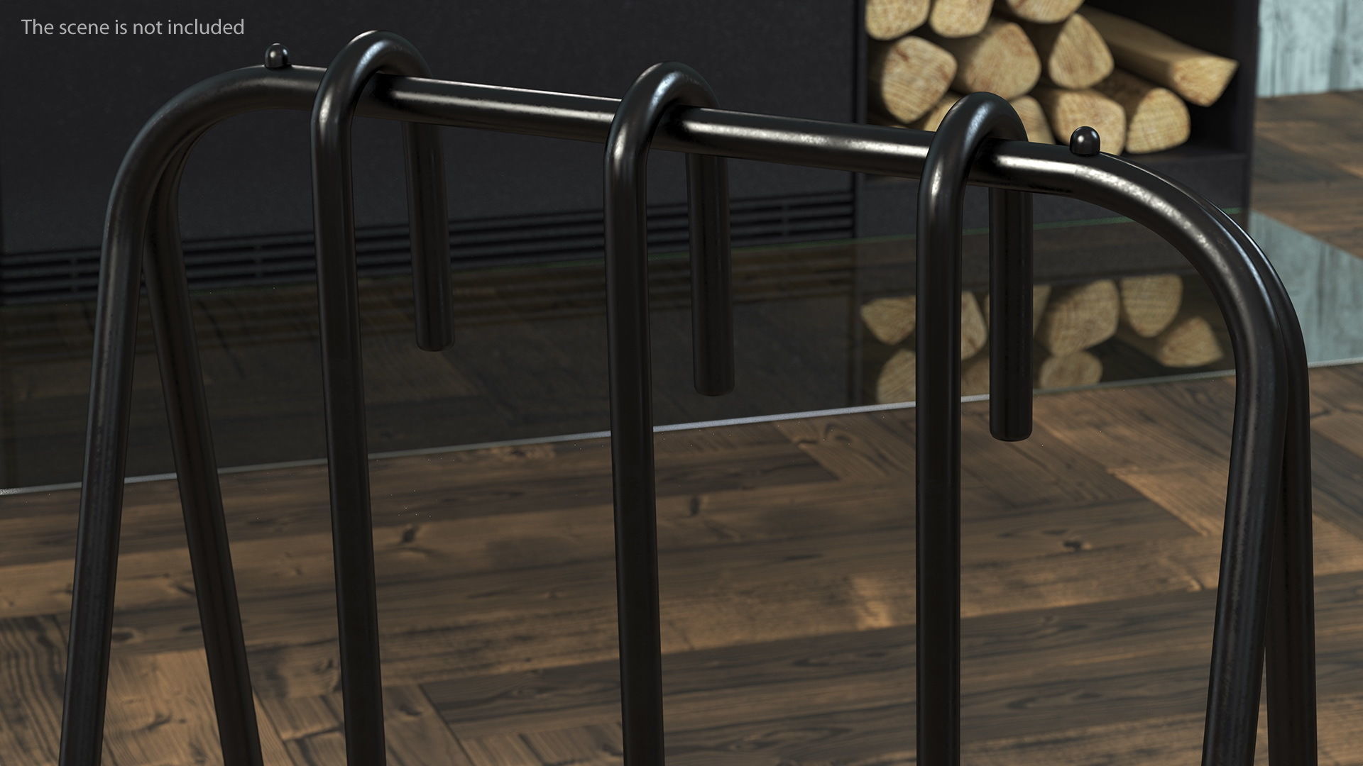 Port Fireplace Tools Black 3D model_3