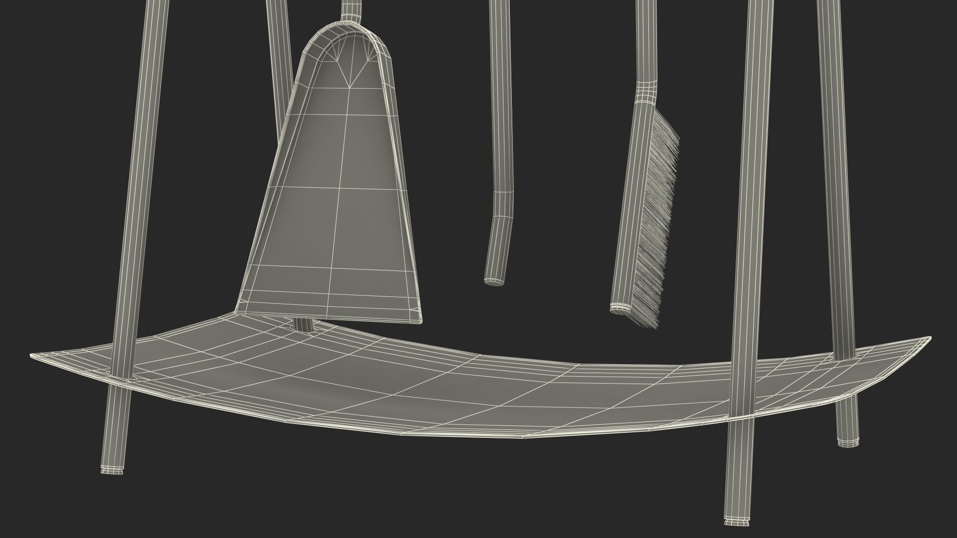 Port Fireplace Tools Black 3D model_22