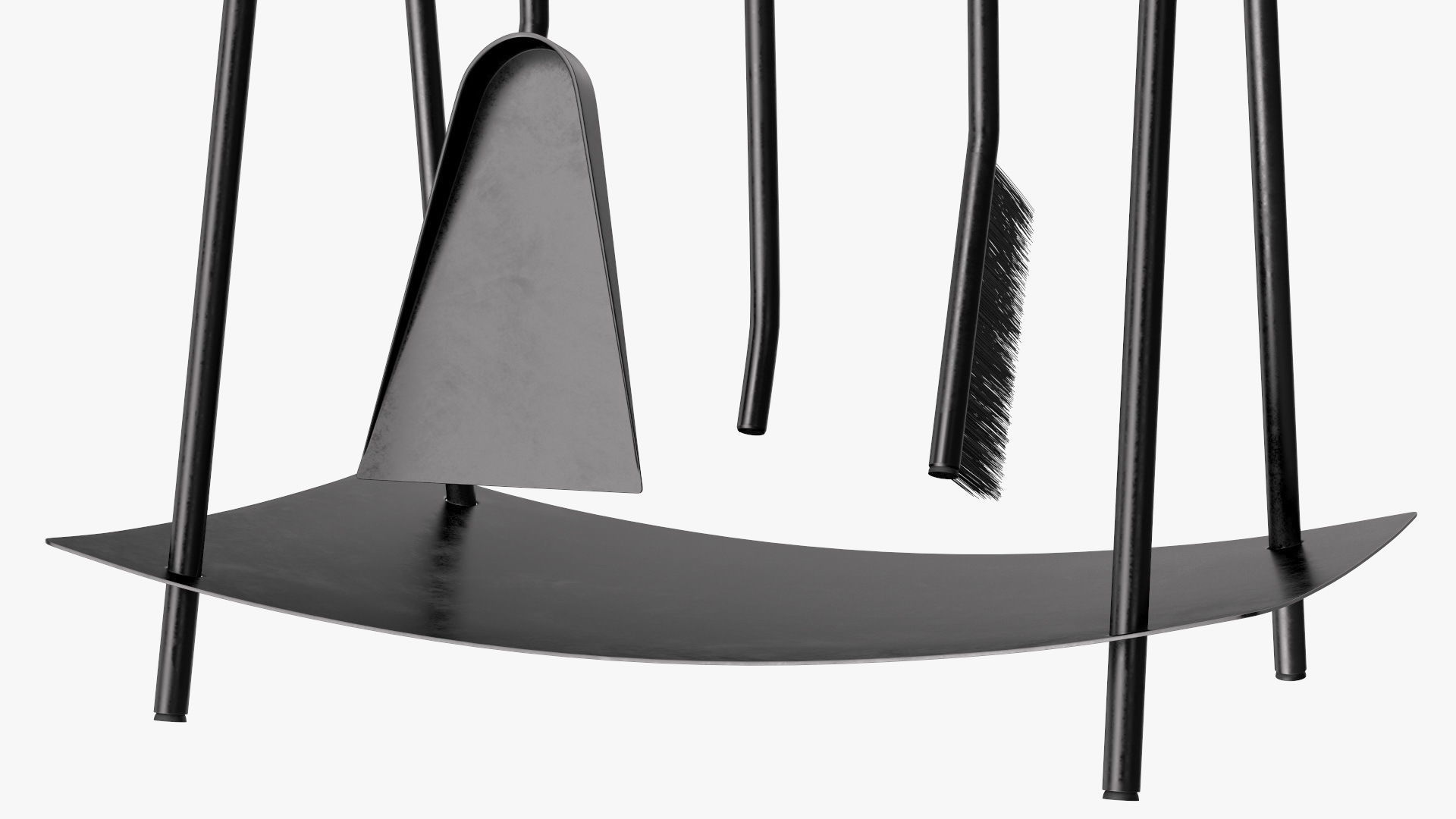 Port Fireplace Tools Black 3D model_9