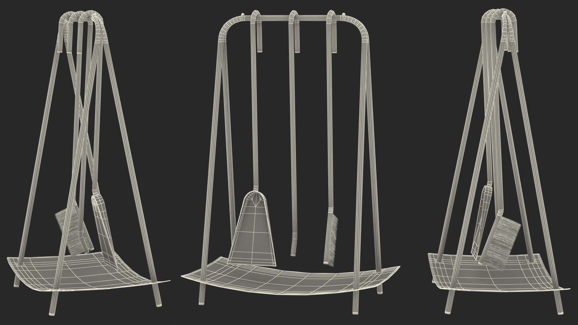 Port Fireplace Tools Black 3D model_20