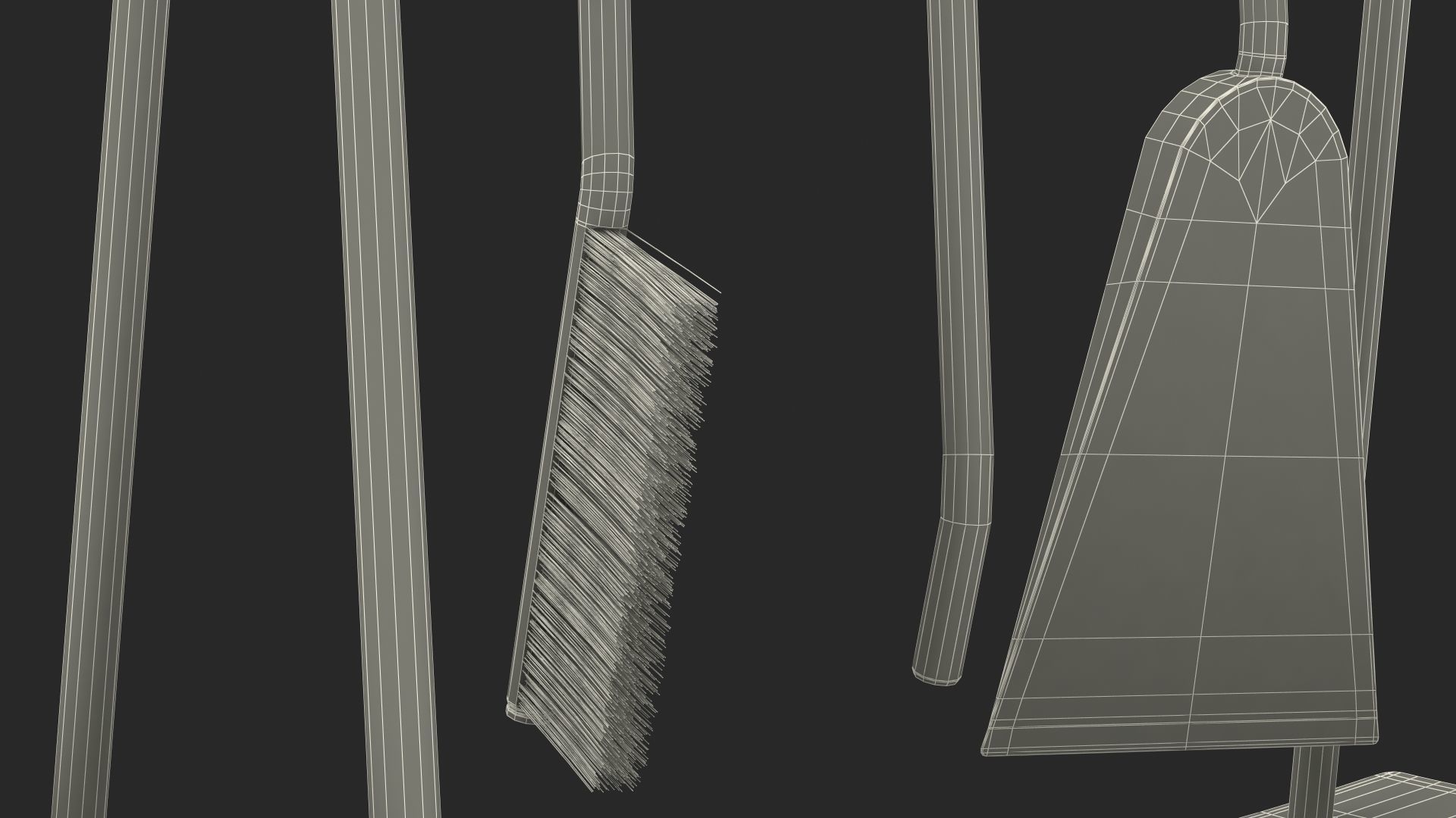 Port Fireplace Tools Black 3D model_23