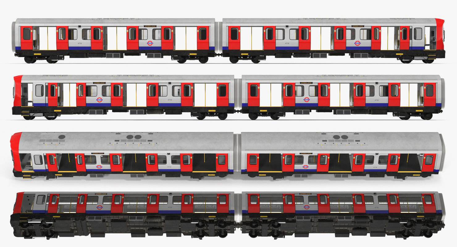 London Subway Train S8 Rigged 3D model_9