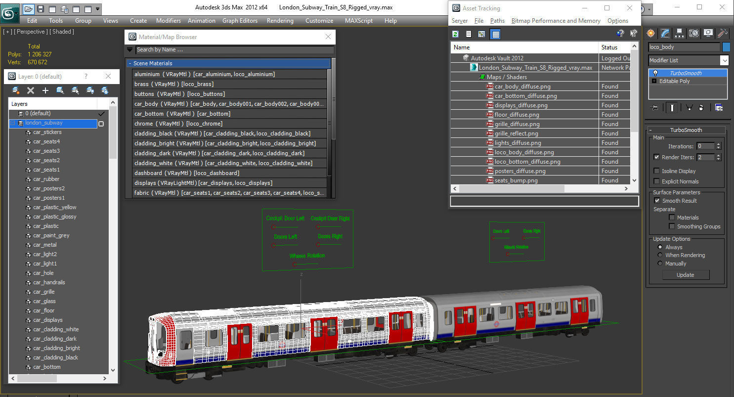 London Subway Train S8 Rigged 3D model_26