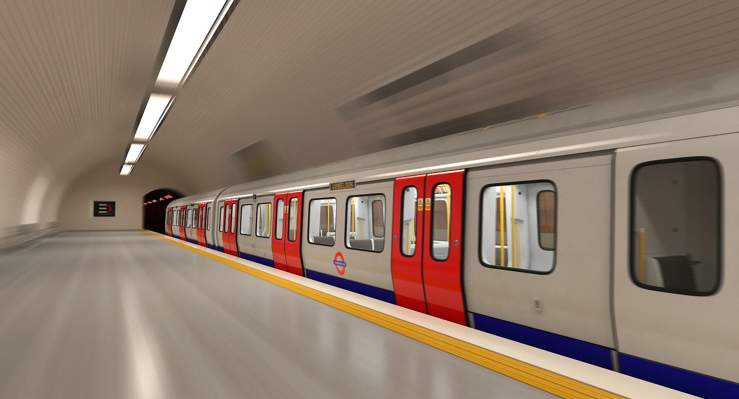 London Subway Train S8 Rigged 3D model_3