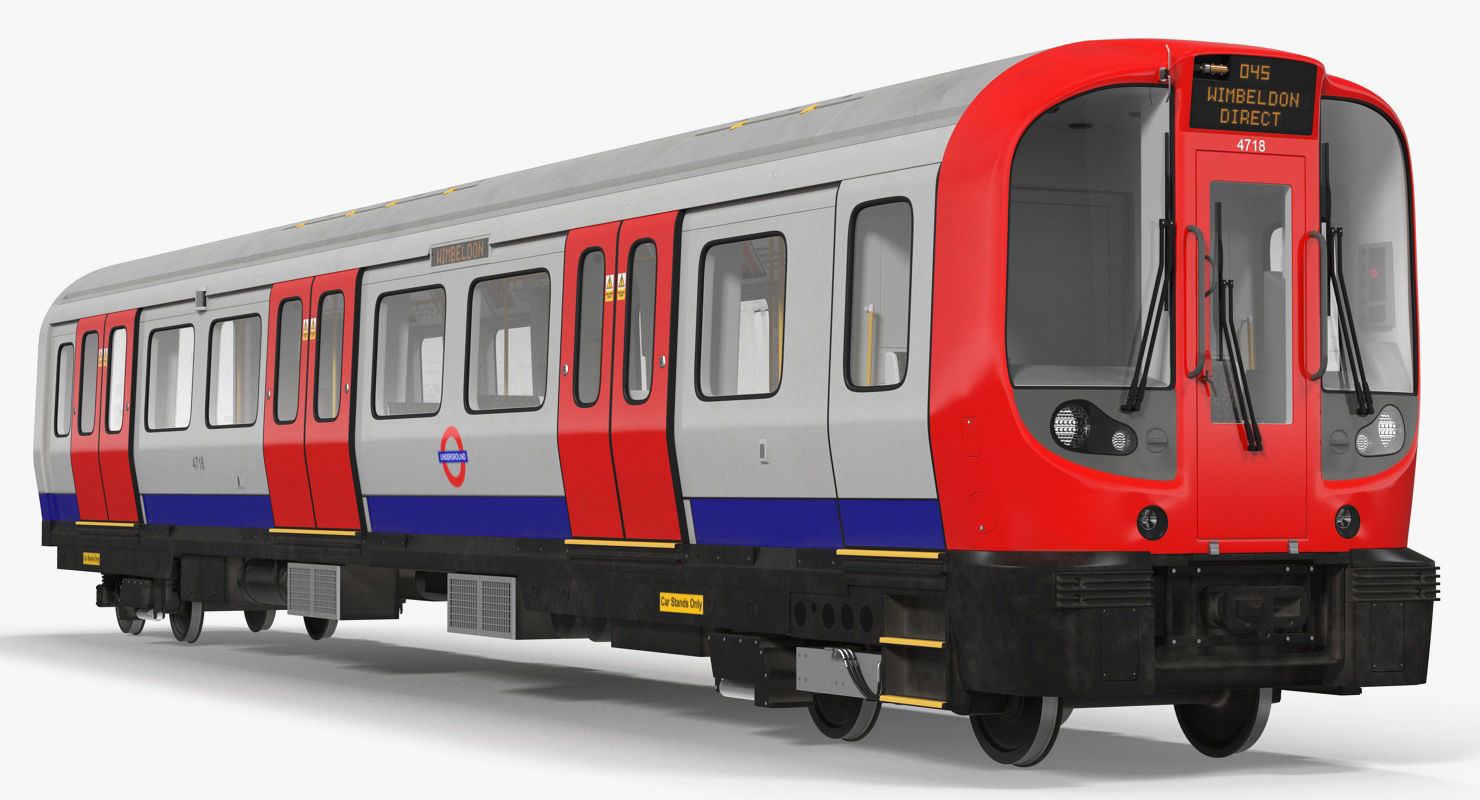 London Subway Train S8 Locomotive Rigged 3D model_8