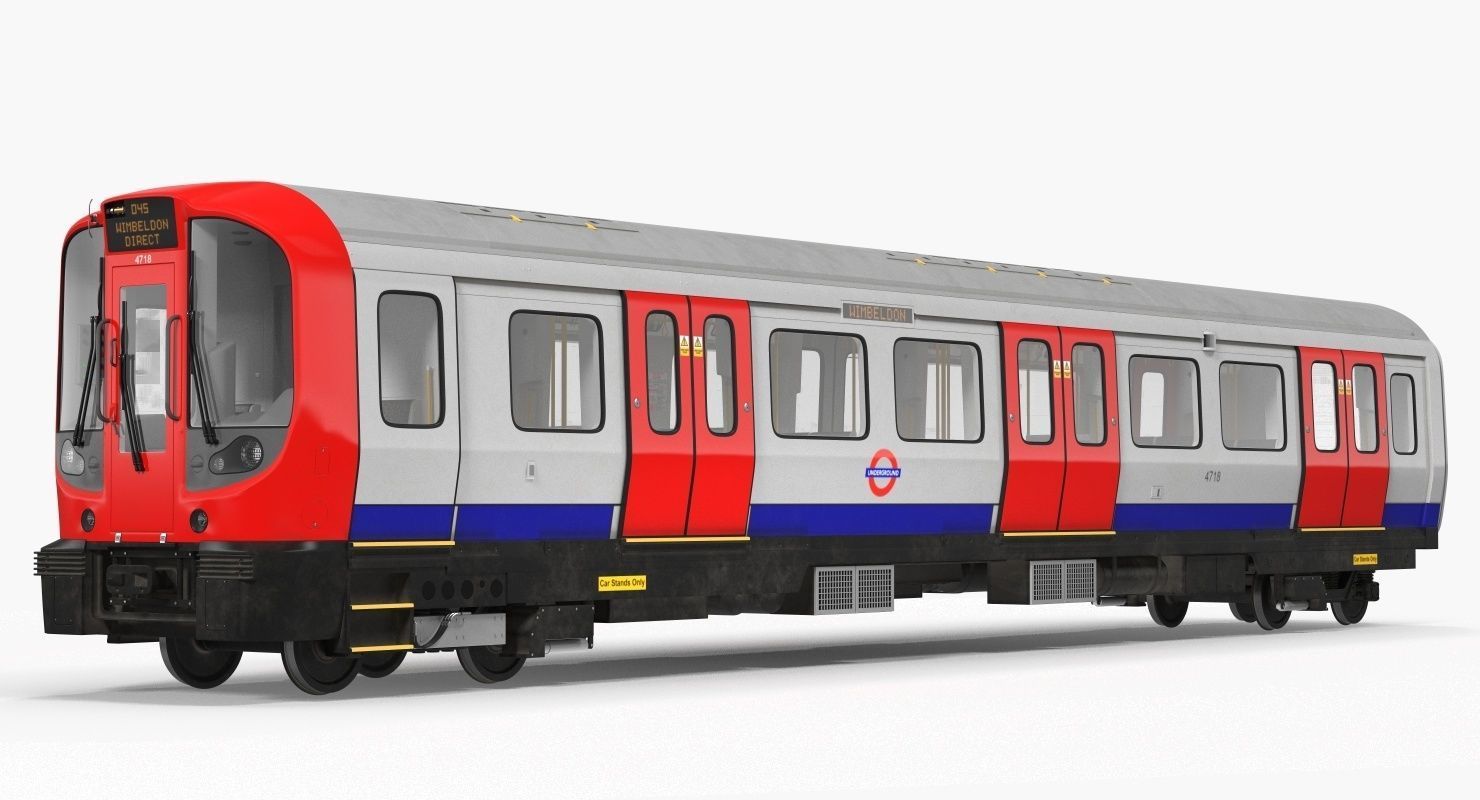 London Subway Train S8 Locomotive Rigged 3D model_1