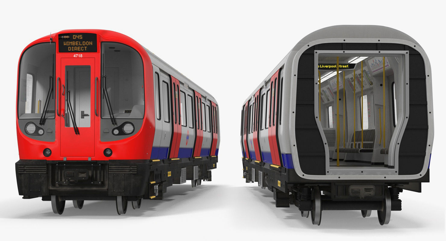 London Subway Train S8 Locomotive Rigged 3D model_11
