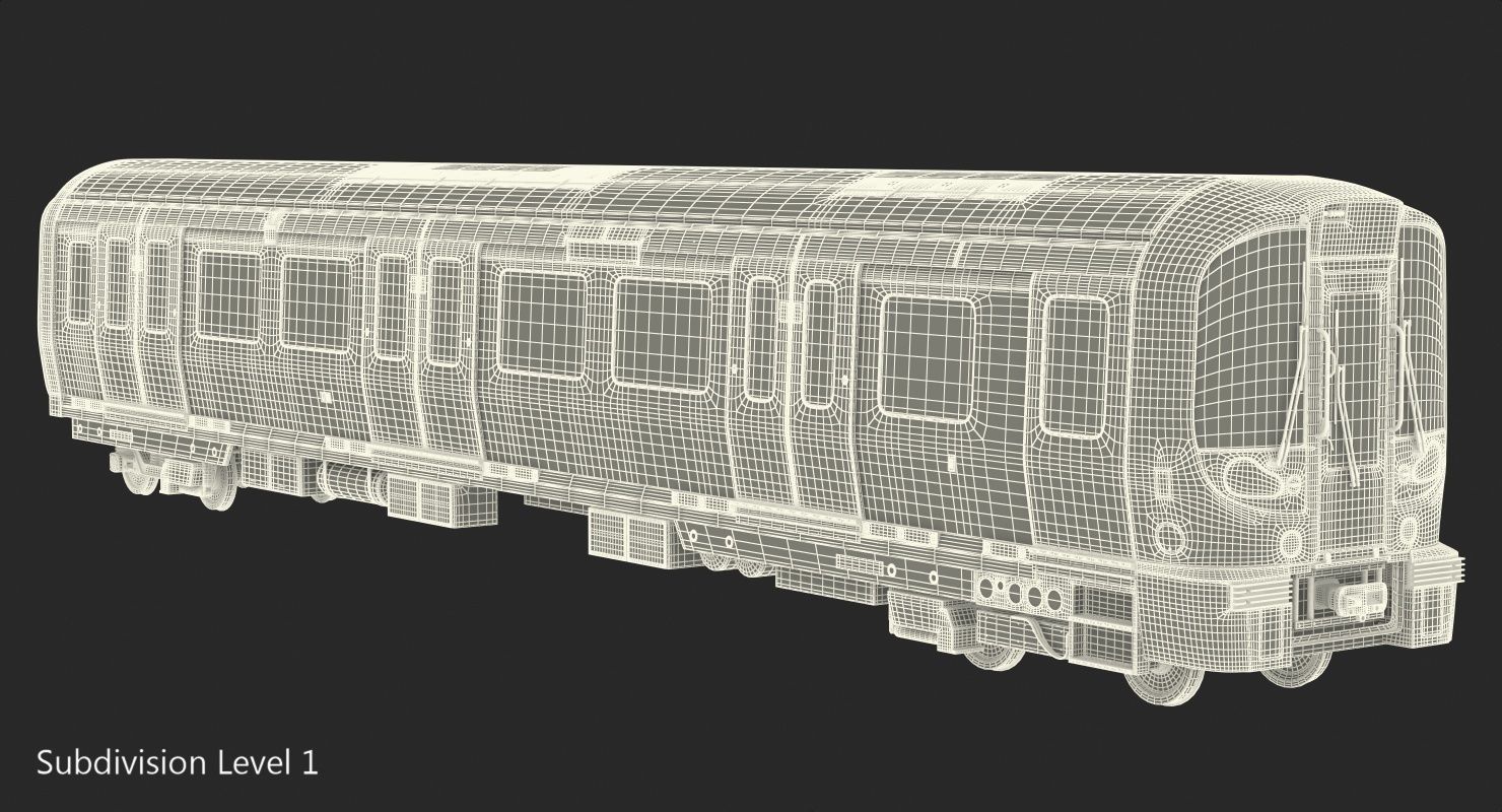 London Subway Train S8 Locomotive Rigged 3D model_19