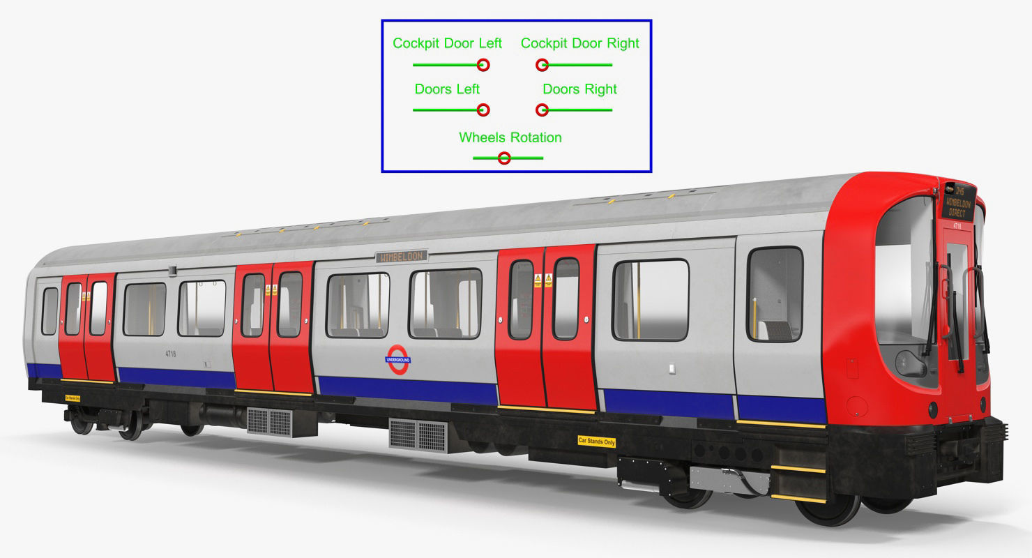 London Subway Train S8 Locomotive Rigged 3D model_6
