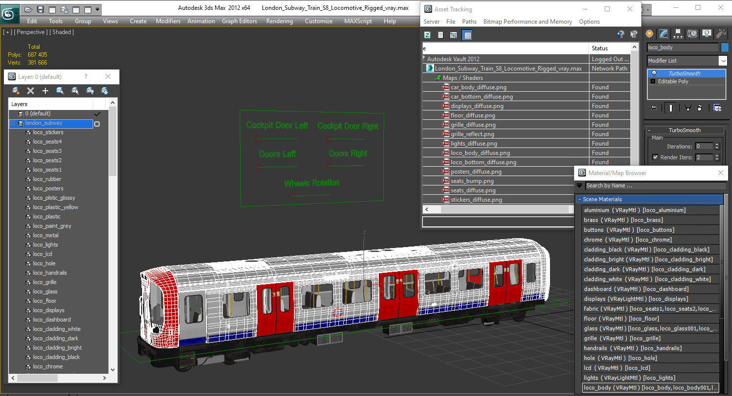 London Subway Train S8 Locomotive Rigged 3D model_22