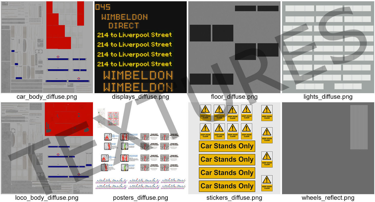 London Subway Train S8 Locomotive Rigged 3D model_21