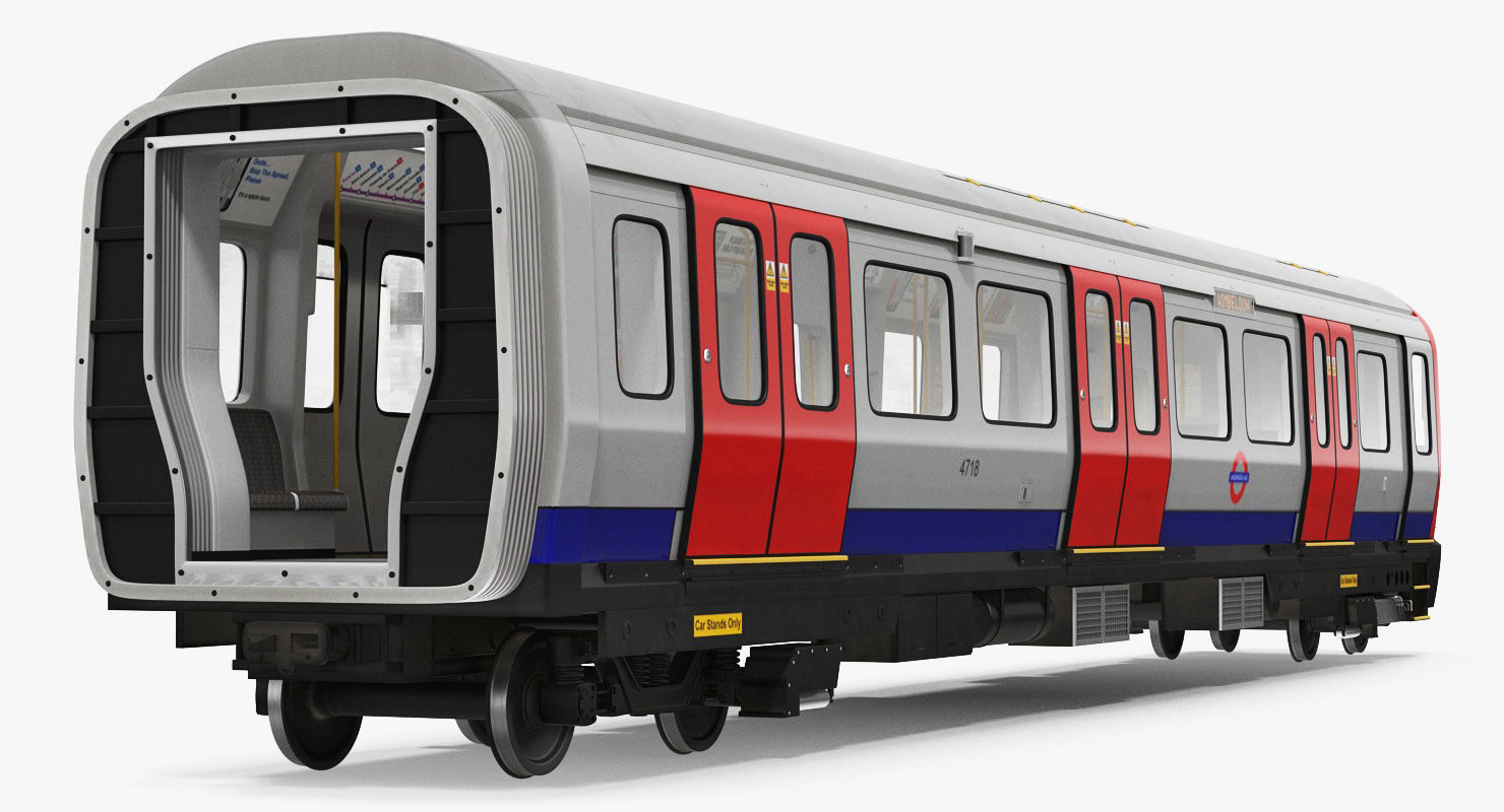 London Subway Train S8 Locomotive Rigged 3D model_9