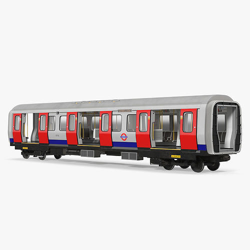 London Subway S8 Wagon Rigged 3D model