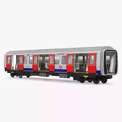 London Subway S8 Wagon Rigged 3D model