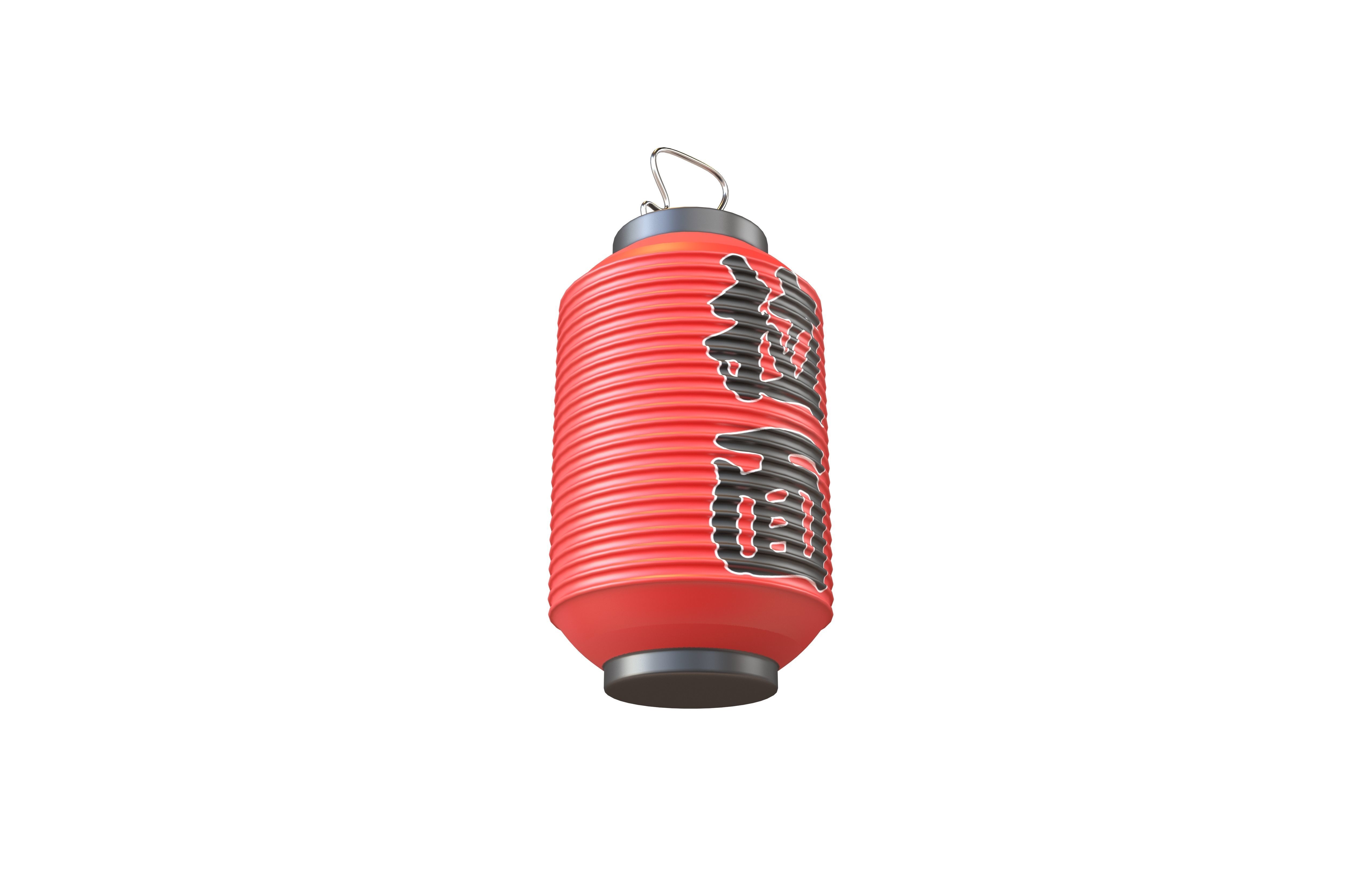 Japanese Lantern v1 004 Low-poly 3D model_3