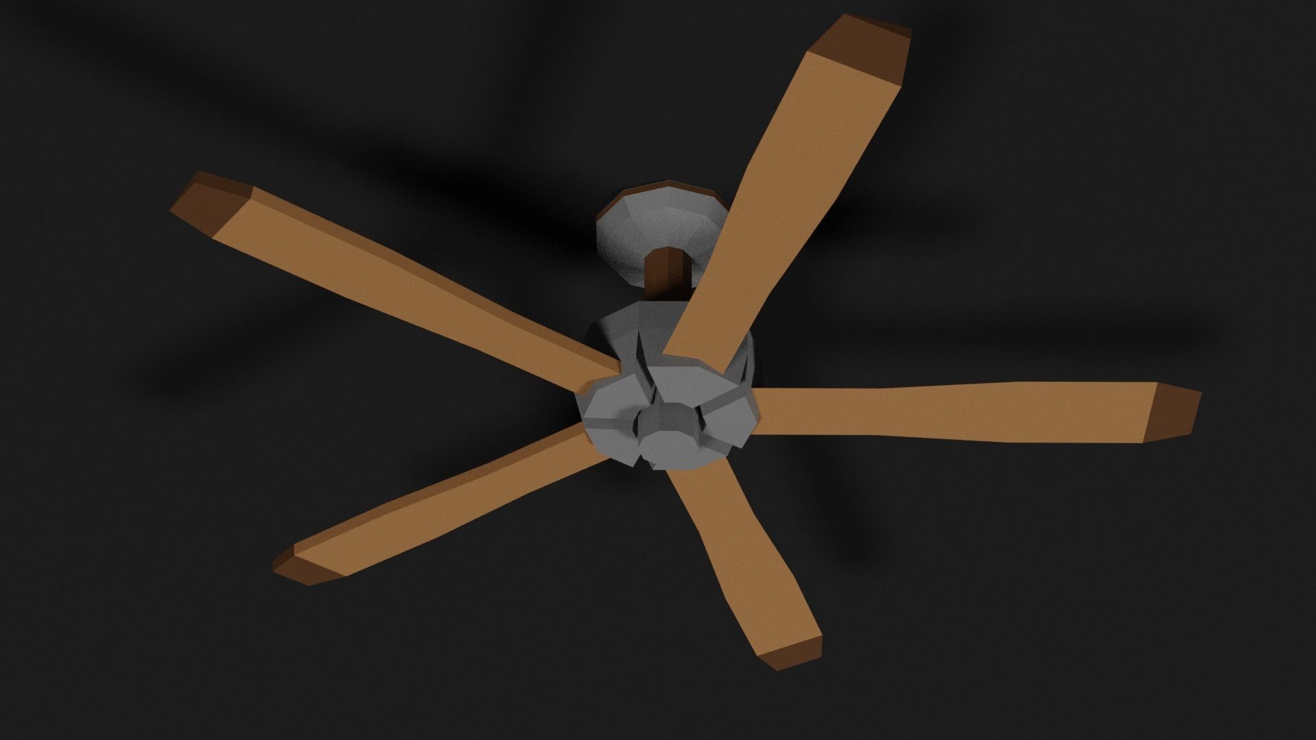 Lowpoly Ceilingfan ceiling fan with wooden blades Low-poly 3D model_22
