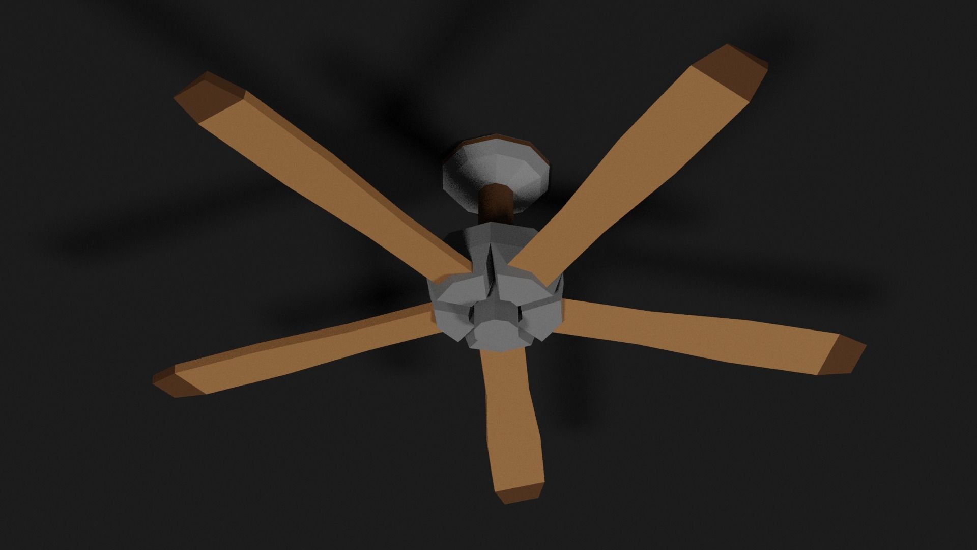 Lowpoly Ceilingfan ceiling fan with wooden blades Low-poly 3D model_23