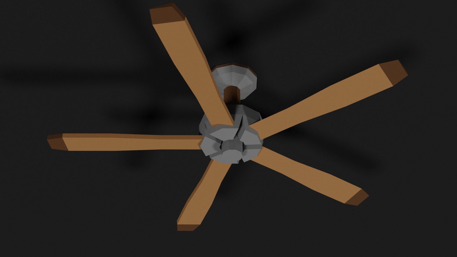 Lowpoly Ceilingfan ceiling fan with wooden blades Low-poly 3D model_26