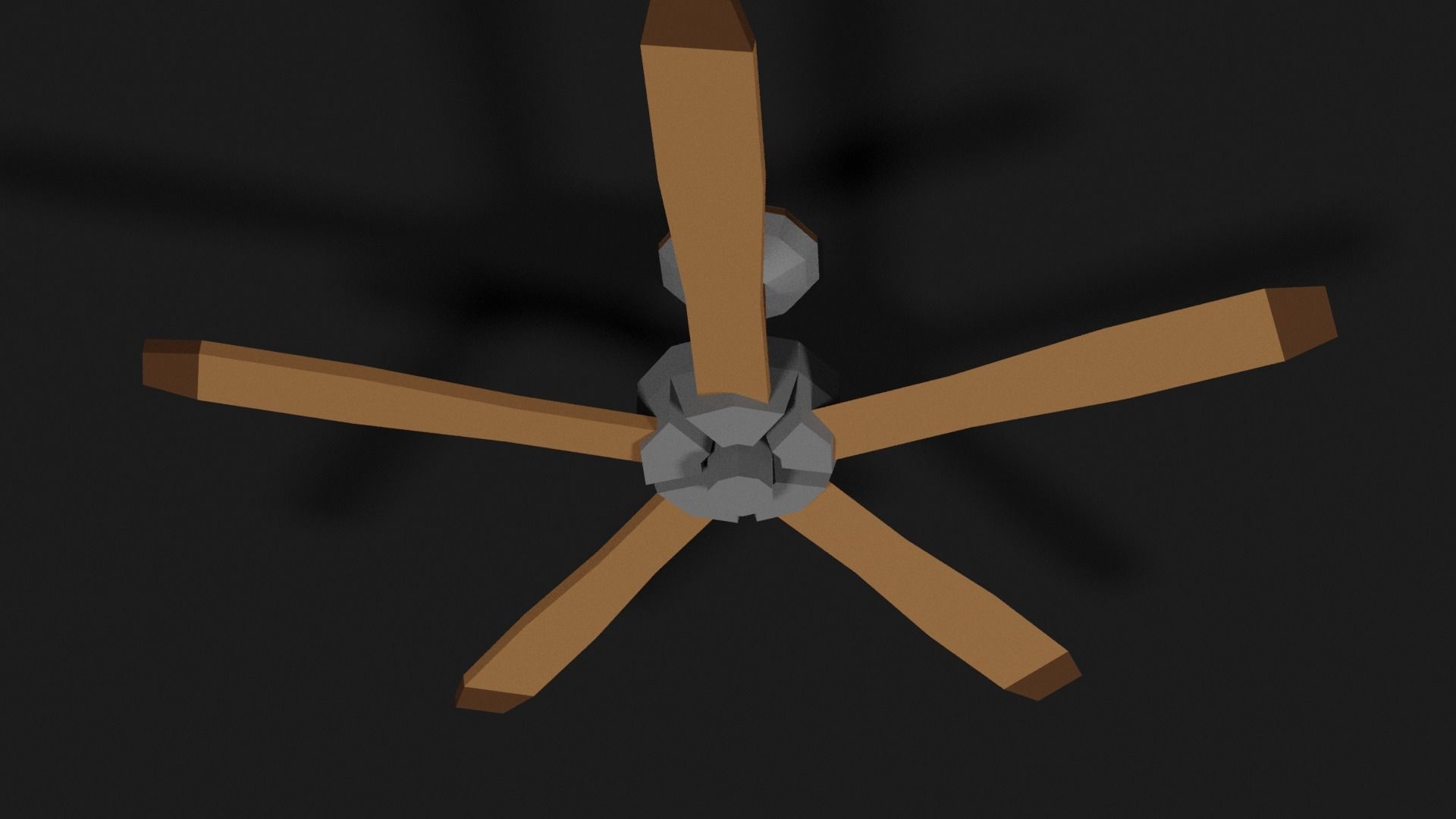 Lowpoly Ceilingfan ceiling fan with wooden blades Low-poly 3D model_19