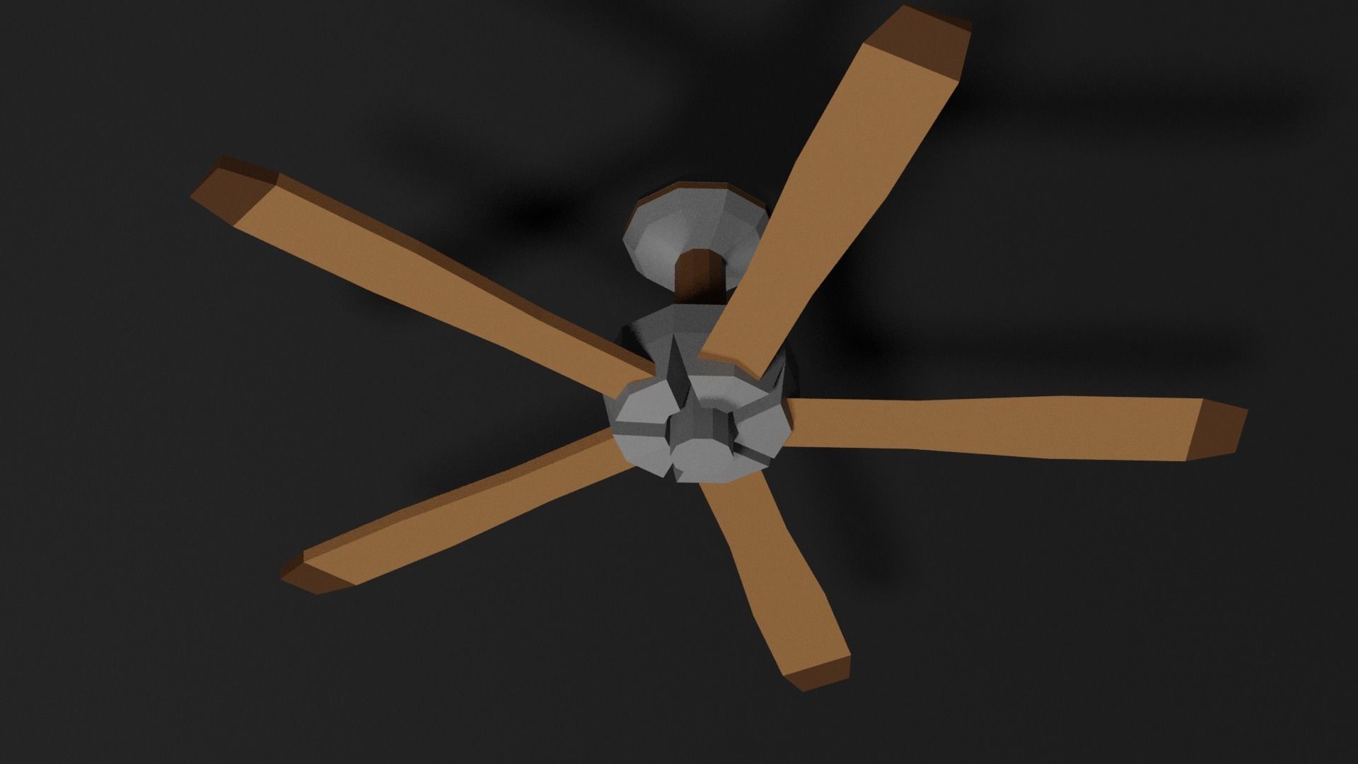 Lowpoly Ceilingfan ceiling fan with wooden blades Low-poly 3D model_12