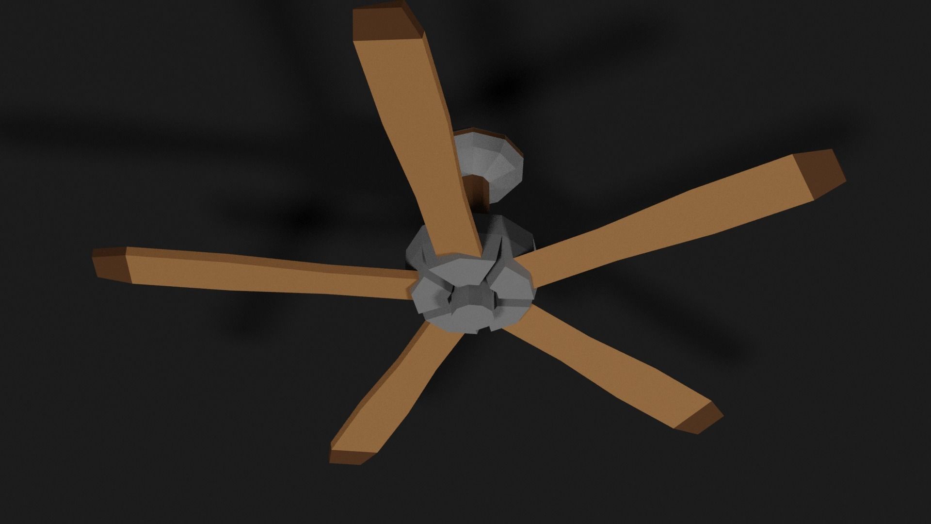 Lowpoly Ceilingfan ceiling fan with wooden blades Low-poly 3D model_28