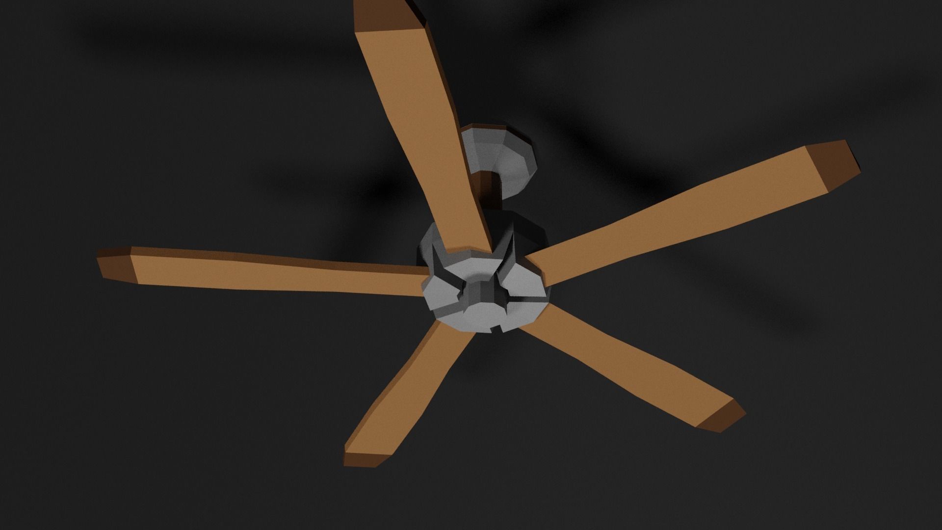 Lowpoly Ceilingfan ceiling fan with wooden blades Low-poly 3D model_10