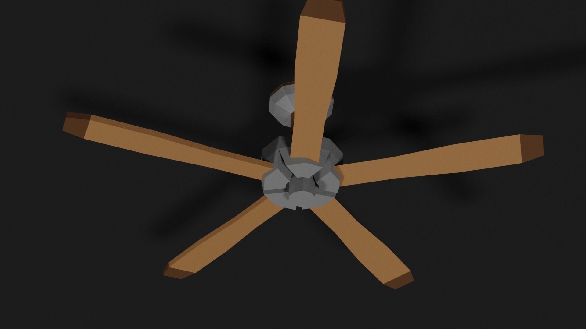 Lowpoly Ceilingfan ceiling fan with wooden blades Low-poly 3D model_15