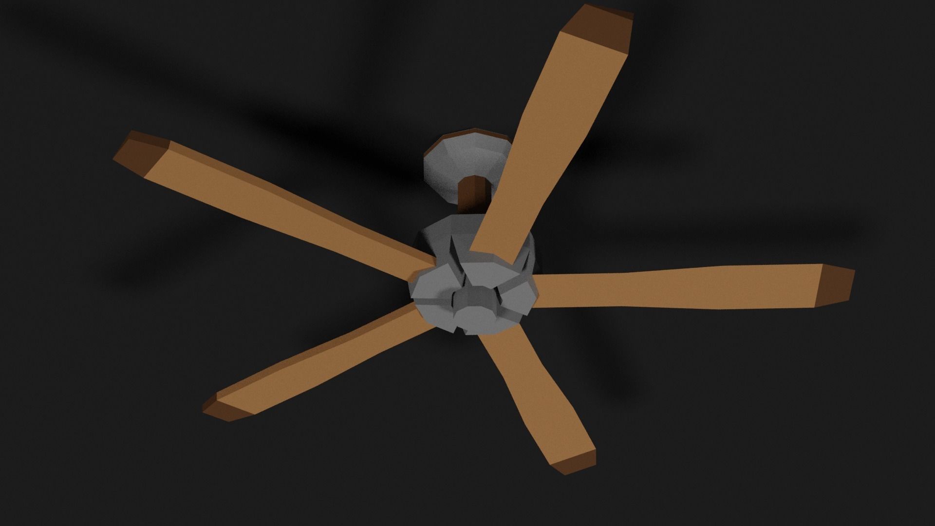 Lowpoly Ceilingfan ceiling fan with wooden blades Low-poly 3D model_27