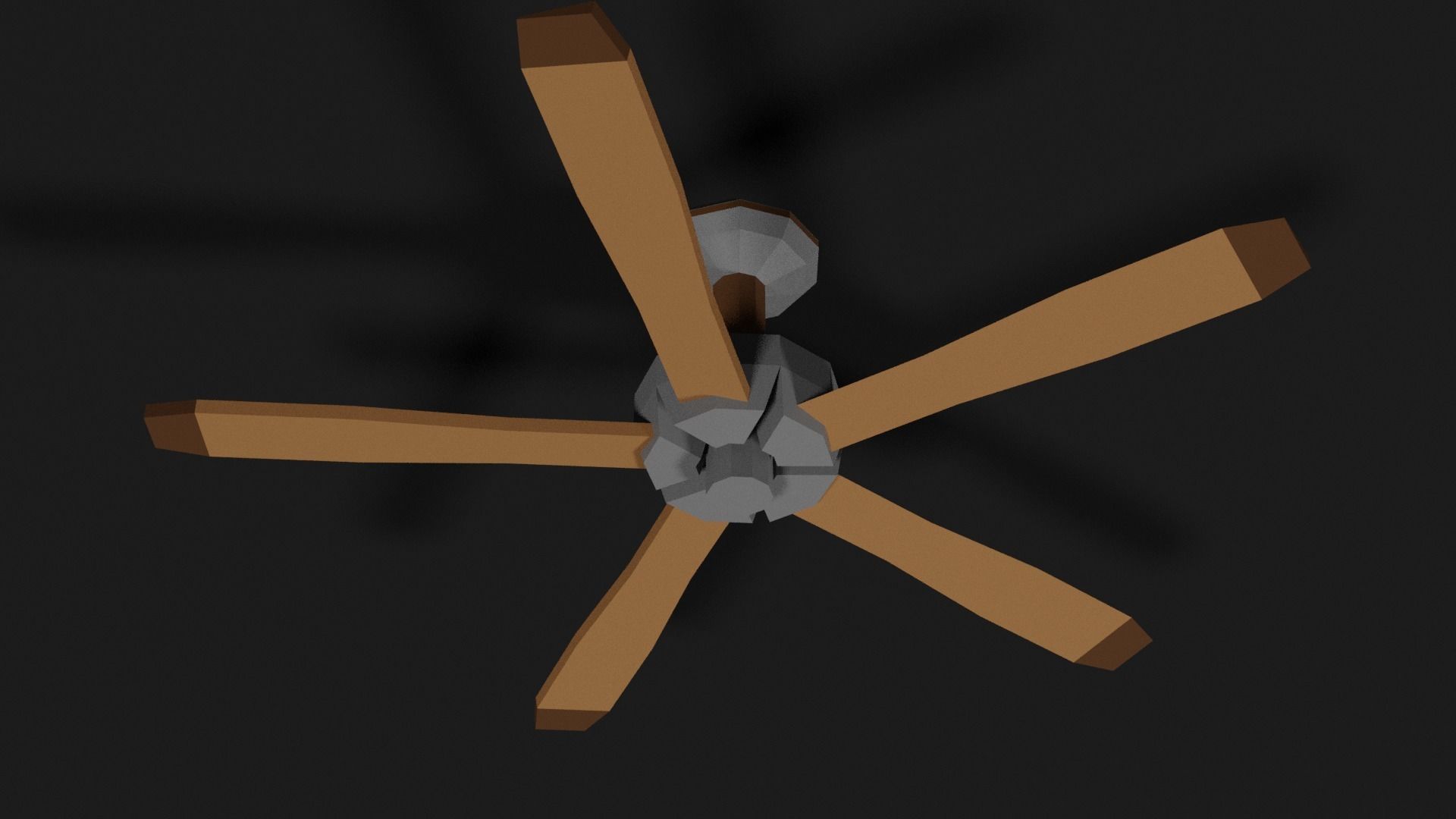 Lowpoly Ceilingfan ceiling fan with wooden blades Low-poly 3D model_31