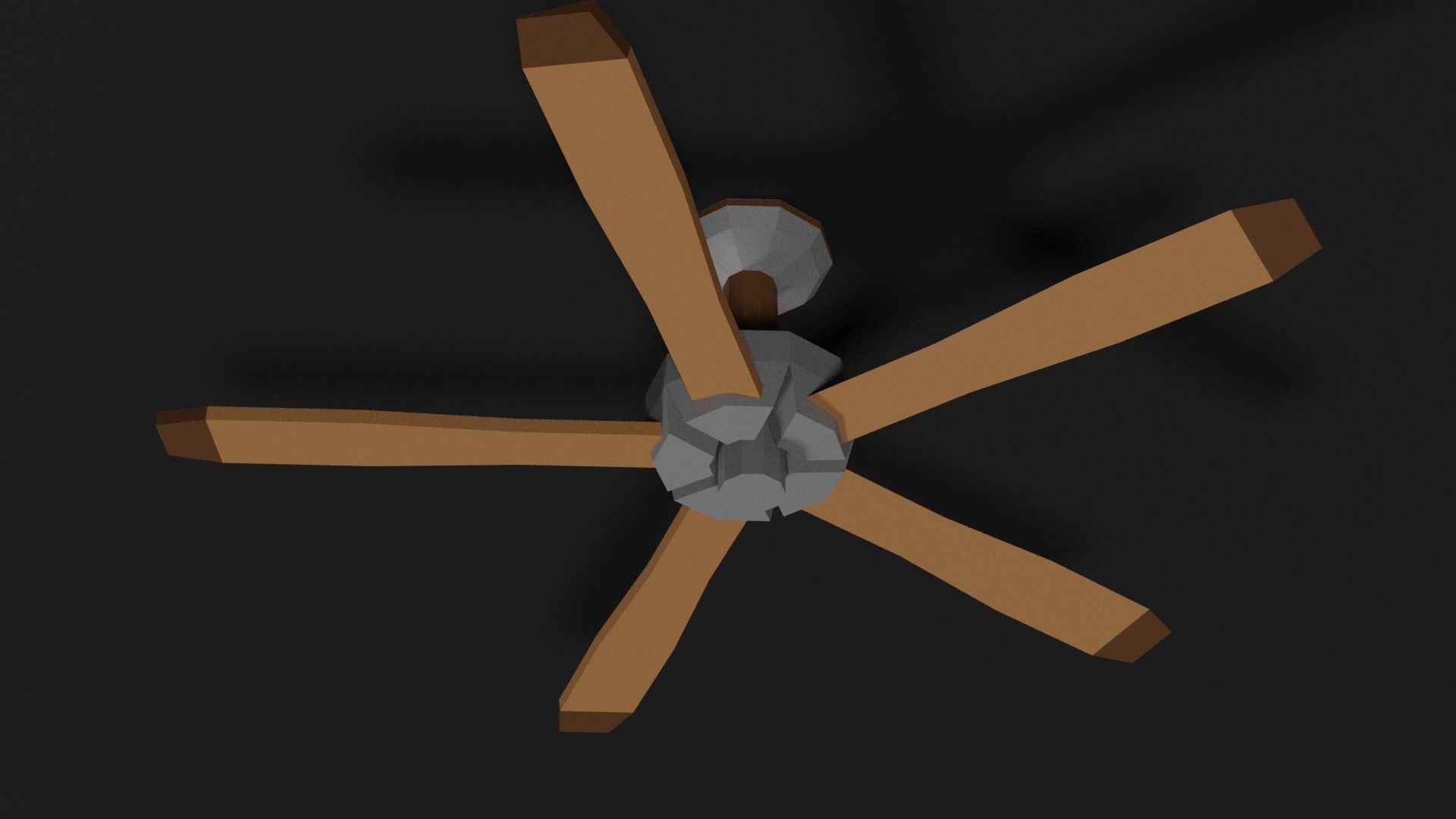 Lowpoly Ceilingfan ceiling fan with wooden blades Low-poly 3D model_14