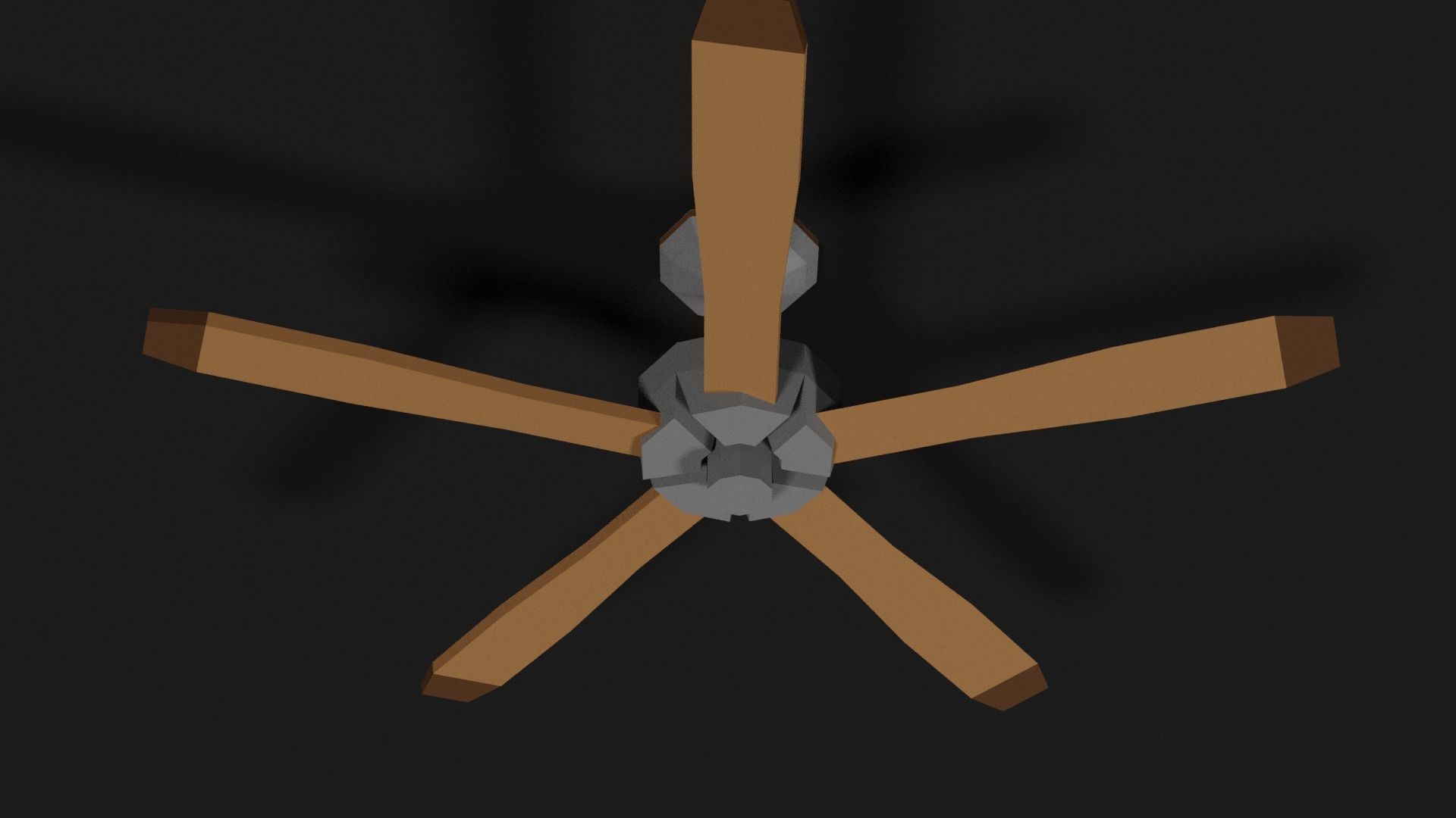 Lowpoly Ceilingfan ceiling fan with wooden blades Low-poly 3D model_20