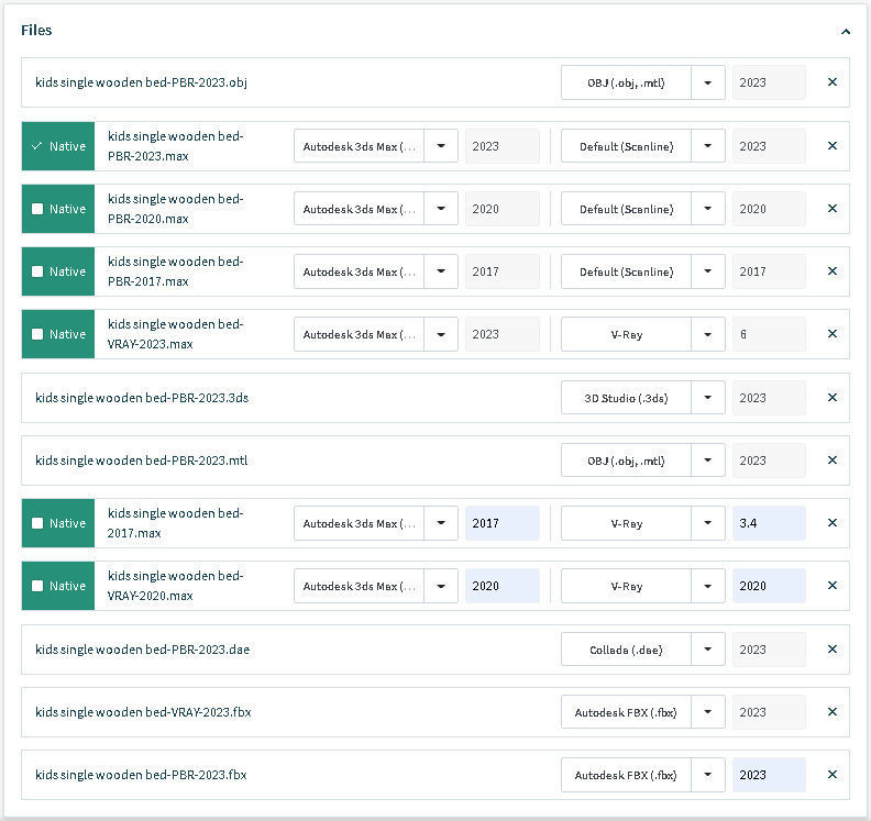 Kids single wooden bed 3D model_17