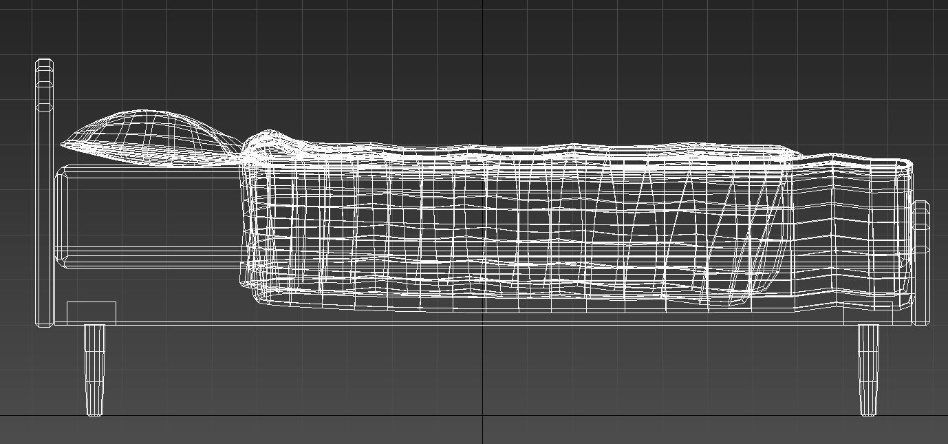 Kids single wooden bed 3D model_13