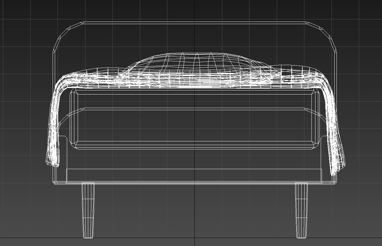 Kids single wooden bed 3D model_12