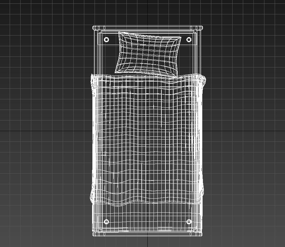 Kids single wooden bed 3D model_11