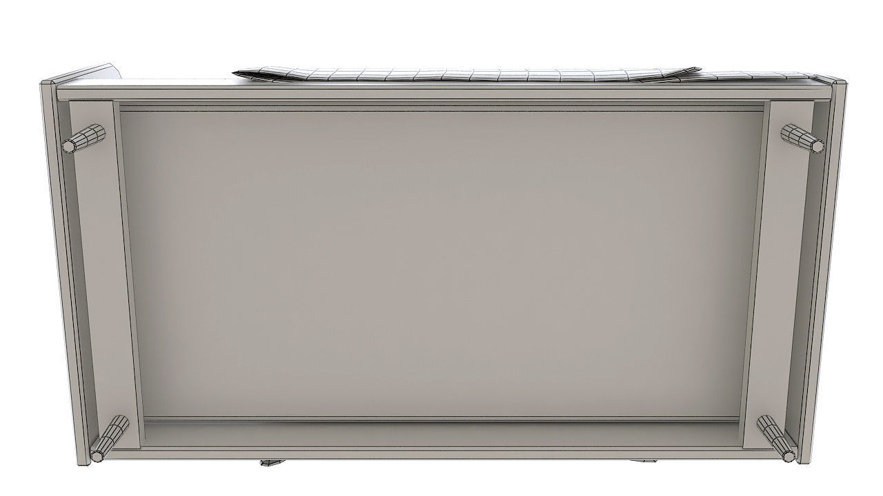 Kids single wooden bed 3D model_10