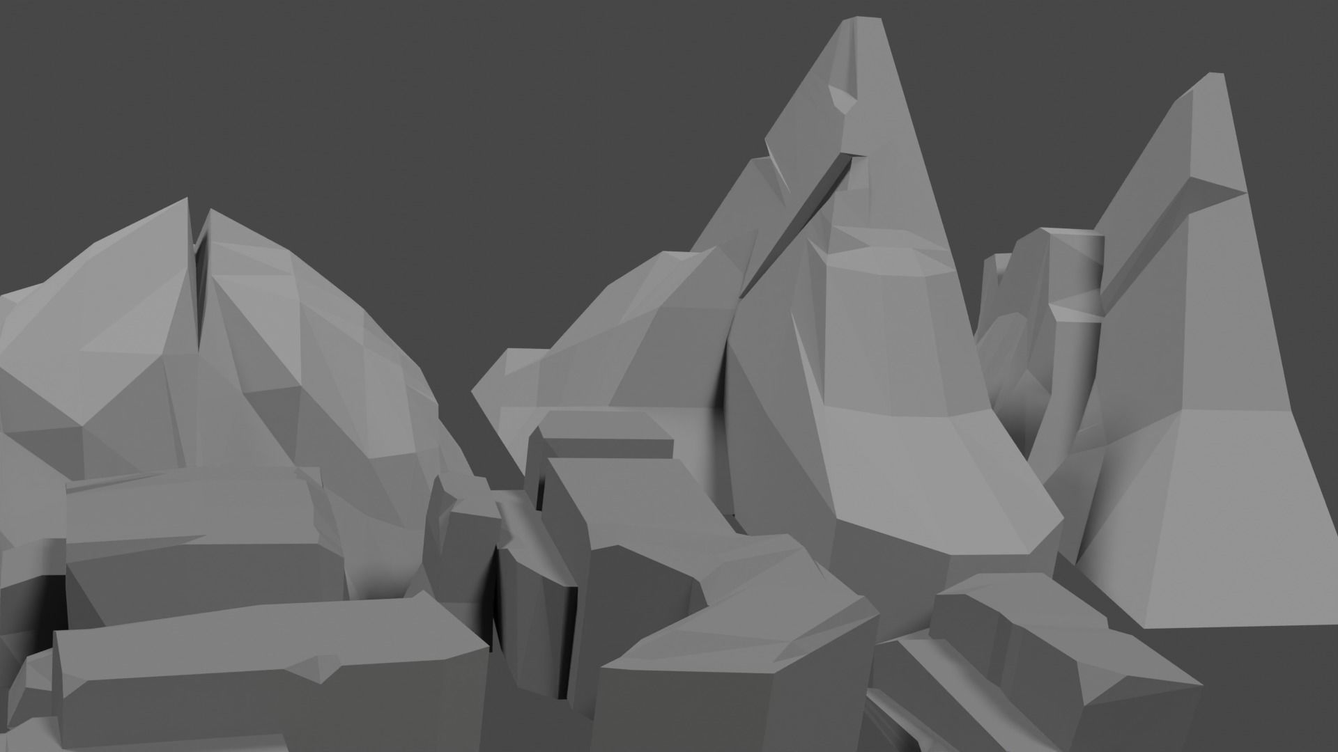 Lowpoly Natureset house with trees and rocks Low-poly 3D model_20