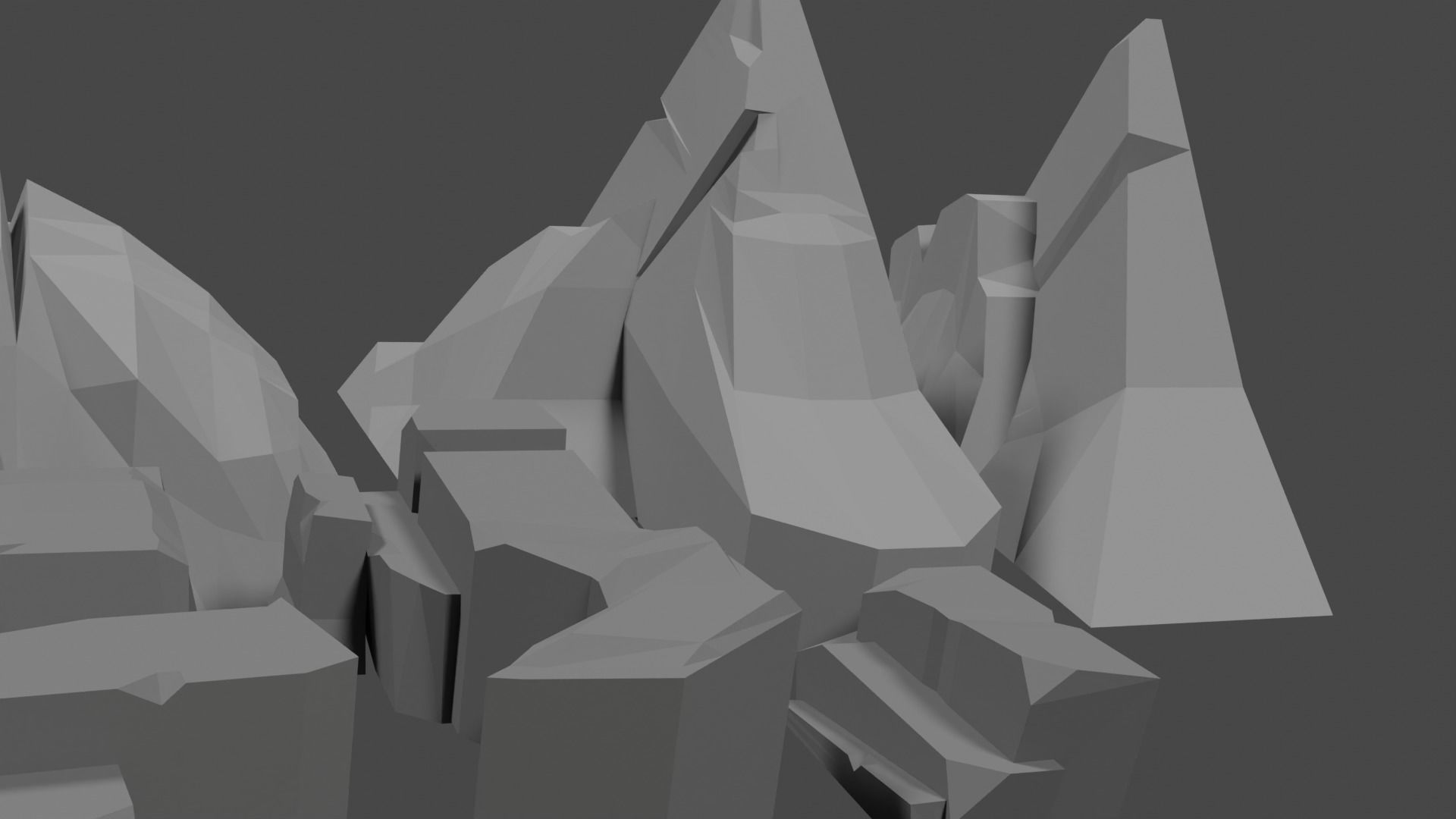 Lowpoly Natureset house with trees and rocks Low-poly 3D model_18