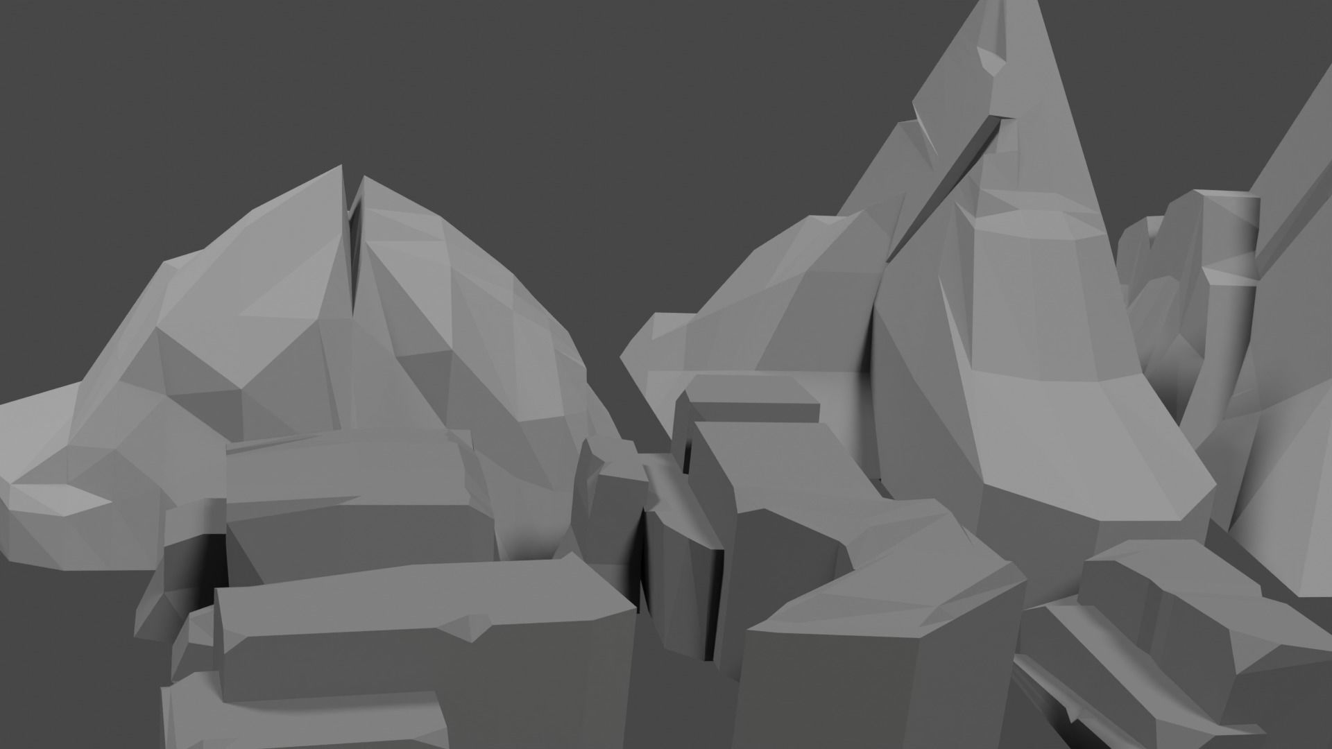 Lowpoly Natureset house with trees and rocks Low-poly 3D model_22