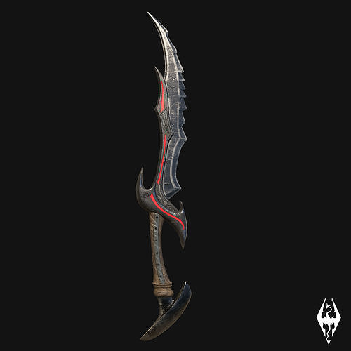 Daedric Sword of the Vampire - Elder Scrolls V Low-poly 3D print model