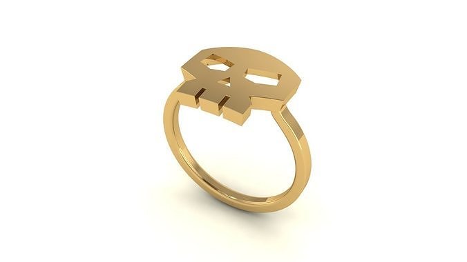 skull gold ring Free 3D print model