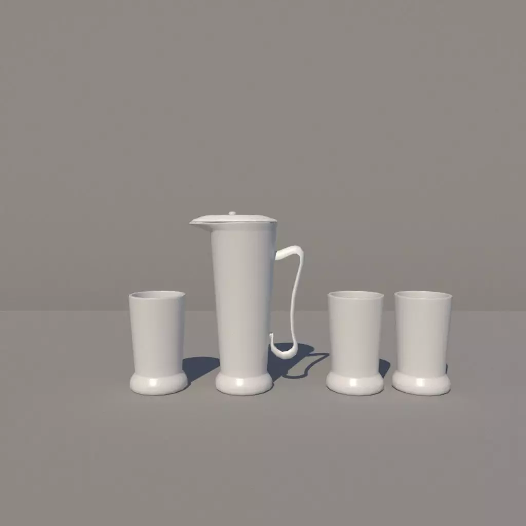 Jar and Glass Free 3D model