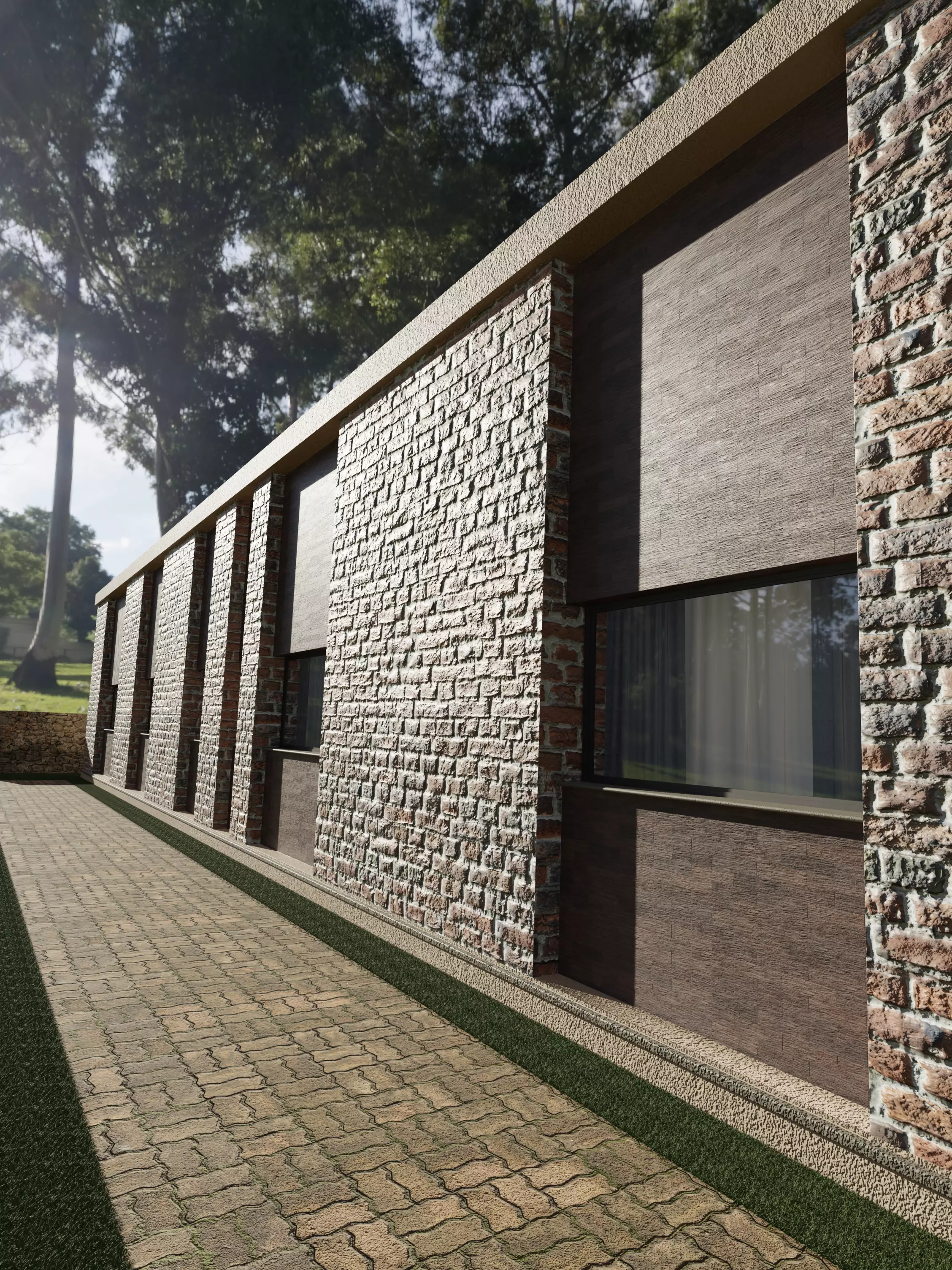 3D-Scene modern house in countryside Free 3D model