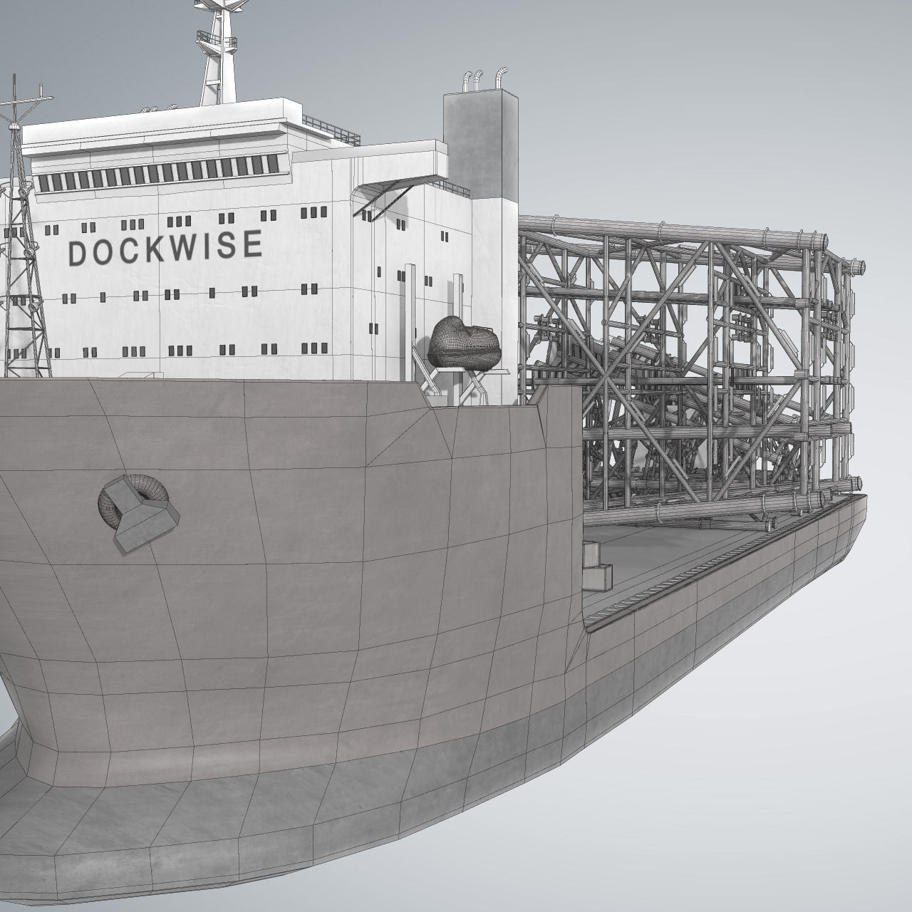 Dockwise Marine Heavy Transport Vessel 3D model_7